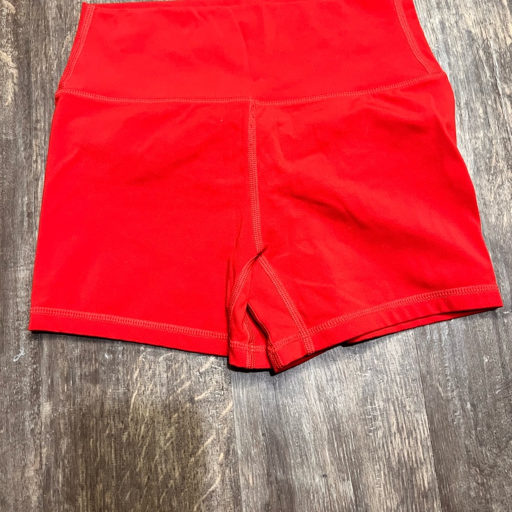 Til You Collapse High-Waisted Red Shorts